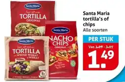 Hoogvliet Santa Maria tortilla's of chips aanbieding
