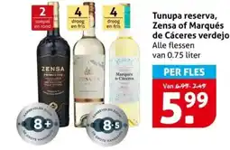 Hoogvliet Tunupa reserva, Zensa of Marqués de Cáceres verdejo aanbieding