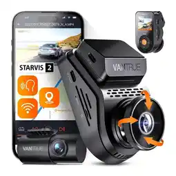 ANWB Vantrue S1 Pro Dual 2.7K Wifi GPS dashcam Zwart aanbieding