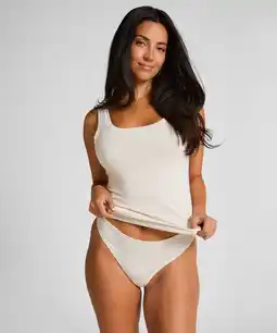 Hunkemoller Hunkemöller String van zacht katoen Beige aanbieding