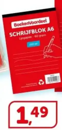 Boekenvoordeel Schrijfblok A6 aanbieding