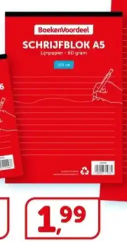 Boekenvoordeel Schrijfblok A5 aanbieding