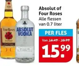 Hoogvliet Absolut of Four Roses aanbieding