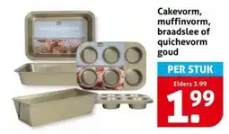 Hoogvliet Cakevorm, muffinvorm, braadslee of quichevorm goud aanbieding