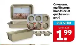 Hoogvliet Cakevorm, muffinvorm, braadslee of quichevorm goud aanbieding