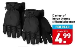 Hoogvliet Dames- of heren thermo skihandschoenen aanbieding