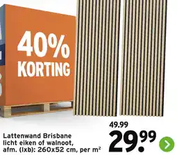 GAMMA Lattenwand Brisbane licht eiken of walnoot aanbieding