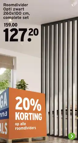GAMMA Roomdivider Opti zwart complete set aanbieding