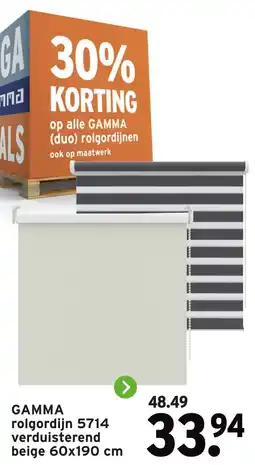 GAMMA GAMMA rolgordijn 5714 verduisterend beige aanbieding