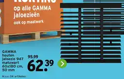 GAMMA GAMMA houten jaloezie 947 matzwart 50mm aanbieding