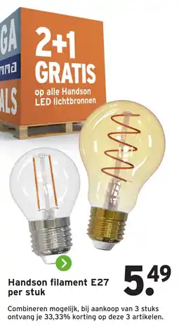 GAMMA Handson filament E27 aanbieding