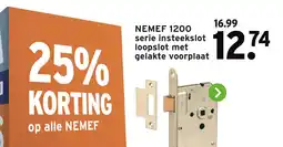 GAMMA NEMEF 1200 serie insteekslot loopslot met gelakte voorplaat aanbieding