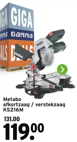GAMMA Metabo afkortzaag / verstekzaag KS216M aanbieding