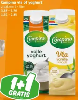 Poiesz Campina vla of yoghurt aanbieding