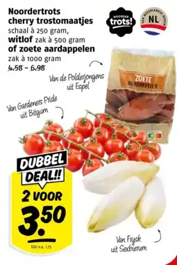 Poiesz Noordertrots cherry trostomaatjes, witlof of zoete aardappelen aanbieding