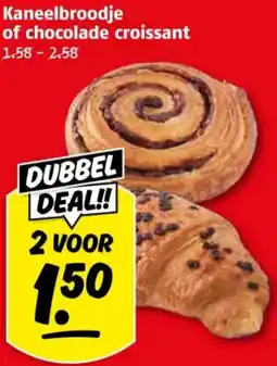 Poiesz Kaneelbroodje of chocolade croissant aanbieding