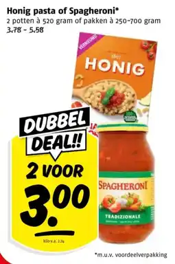 Poiesz Honig pasta of Spagheroni aanbieding