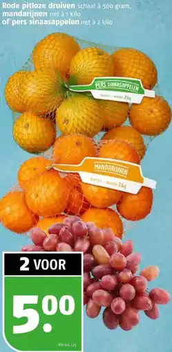 Poiesz Rode pitloze druiven, mandarijnen of pers sinaasappelen aanbieding