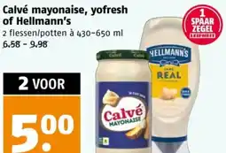 Poiesz Calvé mayonaise, yofresh of Hellmann's aanbieding