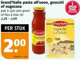 Poiesz Grand'Italia pasta all'uovo, gnocchi of sugocasa aanbieding