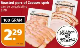 Poiesz Roasted porc of Zeeuws spek aanbieding