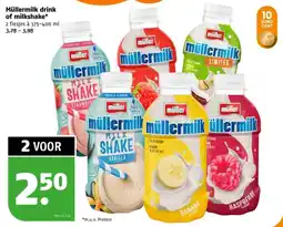Poiesz Müllermilk drink of milkshake aanbieding