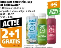 Poiesz Innocent smoothie, sap of kokoswater aanbieding