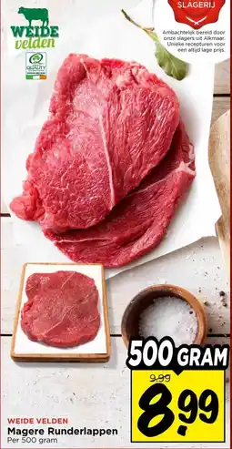 Vomar Voordeelmarkt WEIDE VELDEN Magere Runderlappen aanbieding