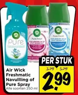 Vomar Voordeelmarkt Air Wick Freshmatic Navullling of Pure Spray aanbieding