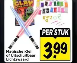 Vomar Voordeelmarkt Magische Klei of Uitschuifbaar Lichtzwaard aanbieding