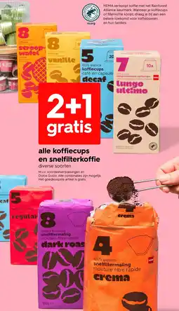 HEMA Alle koffiecups en snelfilterkoffie aanbieding
