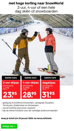 HEMA SnowWorld aanbieding