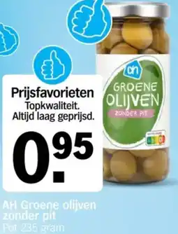Albert Heijn AH Groene olijven zonder pit aanbieding