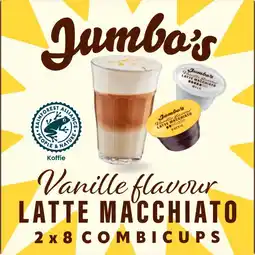 Jumbo Jumbo's Vanille Latte Macchiato Combi Koffiecups 2 x 8 Stuks aanbieding