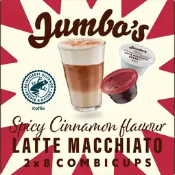 Jumbo Jumbo's Spicy Cinnamon Latte Macchiato Combi Koffiecups 2 x 8 Stuks aanbieding