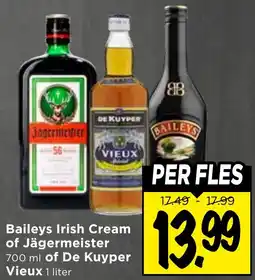 Vomar Voordeelmarkt Baileys Irish Cream of Jägermeister of De Kuyper Vieux aanbieding