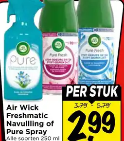 Vomar Voordeelmarkt Air Wick Freshmatic Navullling of Pure Spray aanbieding