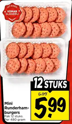 Vomar Voordeelmarkt Mini Runderham- burgers aanbieding