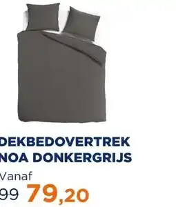 TotaalBED Dekbedovertrek Noa Donkergrijs 140 x 200/220 cm aanbieding