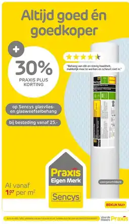 Praxis op Sencys glasvlies- en glasweefselbehang aanbieding