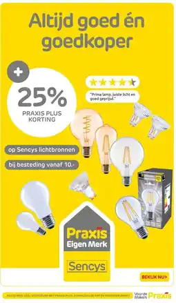 Praxis op Sencys lichtbronnen aanbieding