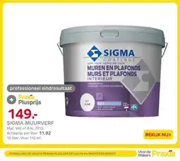 Praxis Sigma Interieur Muurverf - Mat - White - aanbieding