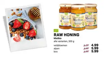 Ekoplaza Raw Honing Mielbio alle varianten, 300 g veldbloemen aanbieding