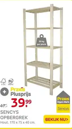 Praxis Sencys Stellingkast - 171x37,5x7,5cm - aanbieding