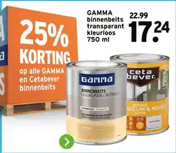 GAMMA GAMMA binnenbeits transparant kleurloos aanbieding