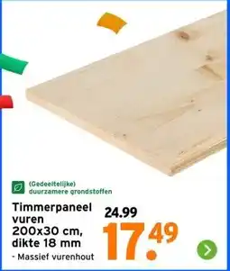 GAMMA Timmerpaneel vuren 200x30 cm, dikte 18 mm aanbieding