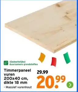 GAMMA Timmerpaneel vuren 200x40 cm, dikte 18 mm aanbieding