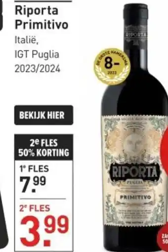 Gall & Gall Riporta Primitivo 75CL aanbieding