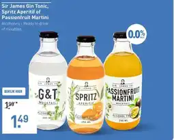Gall & Gall Sir James Gin Tonic, Spritz Aperitif of Passionfruit Martini aanbieding