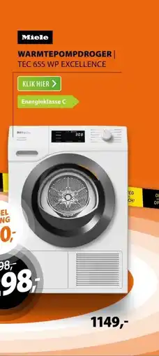 Expert Miele TEC 655 WP Excellence EcoSpeed & Wash2Dry aanbieding